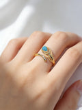 Phoenix Feather S925 turquoise ring - handcrafted by Wudang artisans | Turquoise Princess