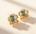 Winter Jasmine S925 turquoise earrings - handcrafted by Wudang artisans | Turquoise Princess