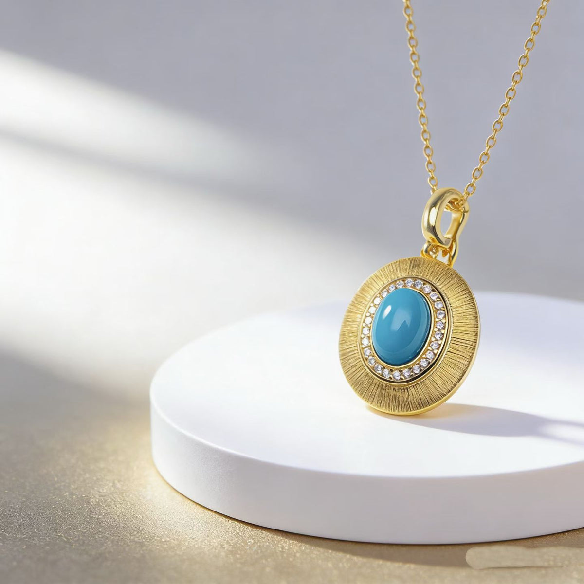 Sun Eyes S925 turquoise pendant - handcrafted by Wudang artisans | Turquoise Princess