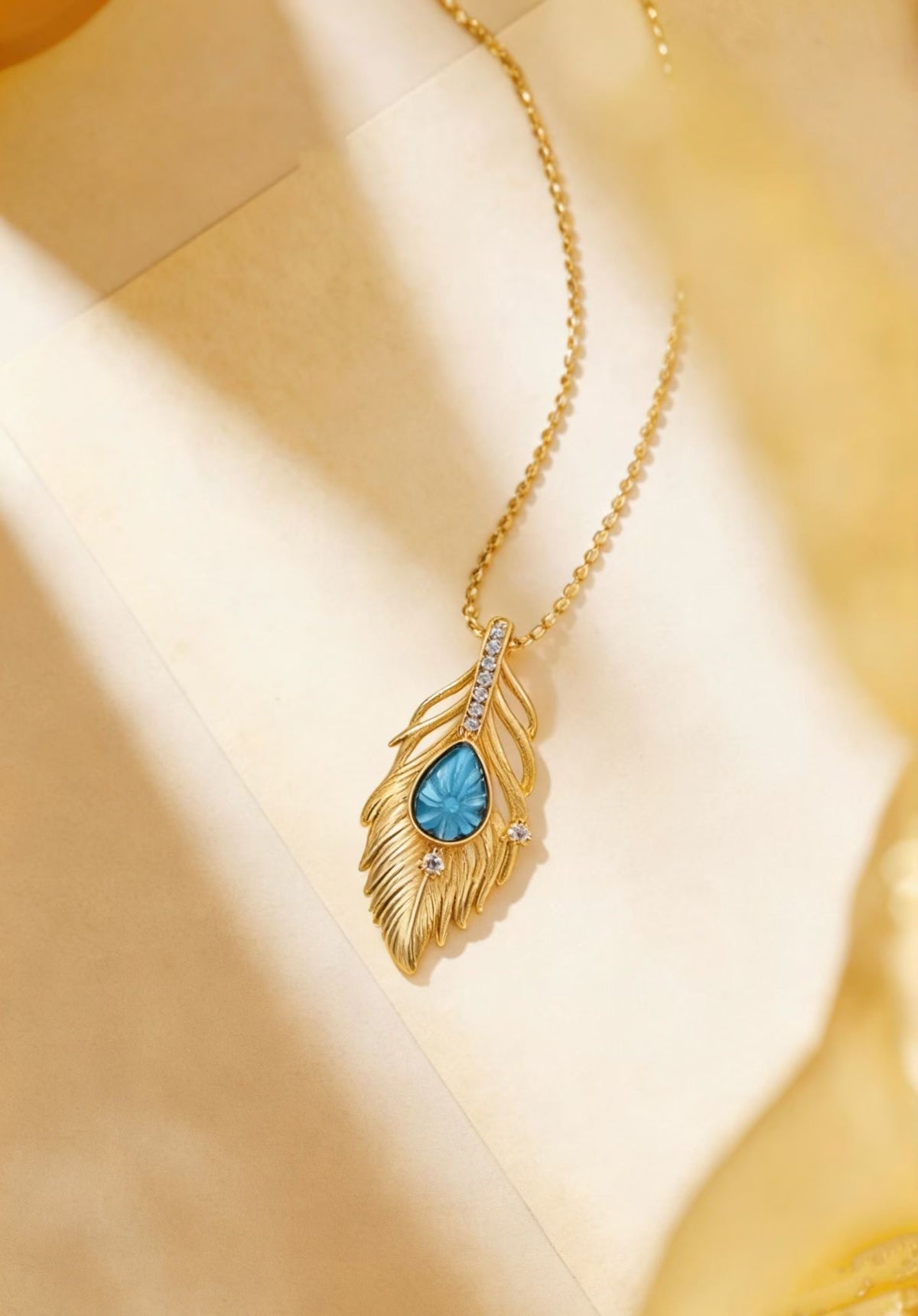 Phoenix Feather S925 turquoise pendant - handcrafted by Wudang artisans | Turquoise Princess