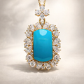 Reverie No.1 18K gold turquoise pendant - AI-designed Wudang jewelry | Turquoise Princess