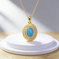 Sun Eyes S925 turquoise pendant - handcrafted by Wudang artisans | Turquoise Princess