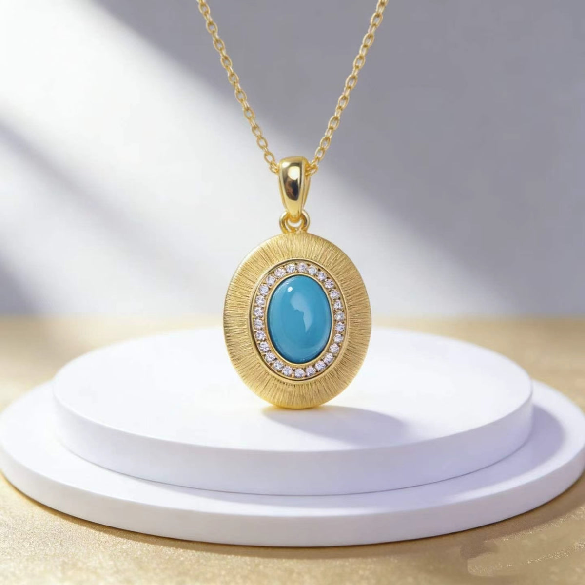 Sun Eyes S925 turquoise pendant - handcrafted by Wudang artisans | Turquoise Princess
