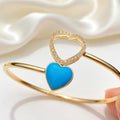 Surrounded by Love 18K gold turquoise bracelet - handcrafted by Wudang artisans | Turquoise Princess