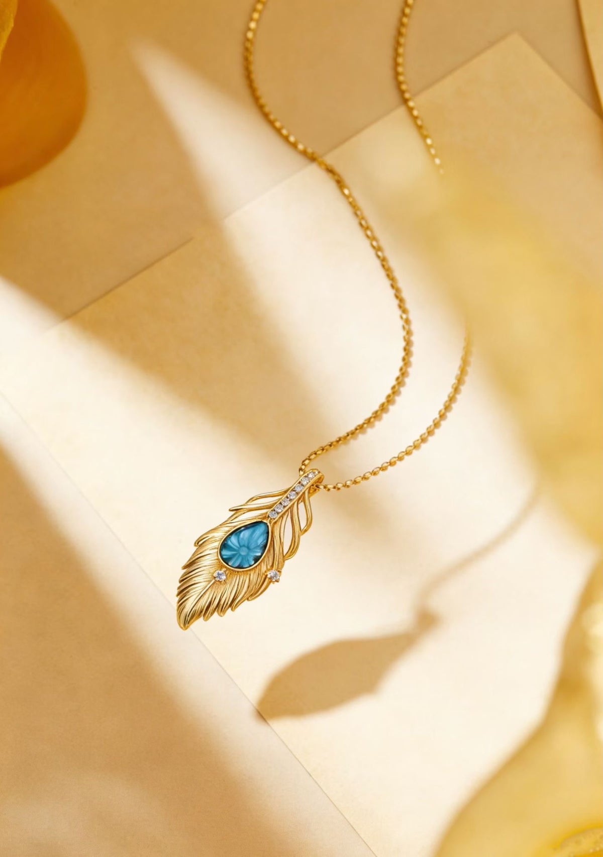 Phoenix Feather S925 turquoise pendant - handcrafted by Wudang artisans | Turquoise Princess