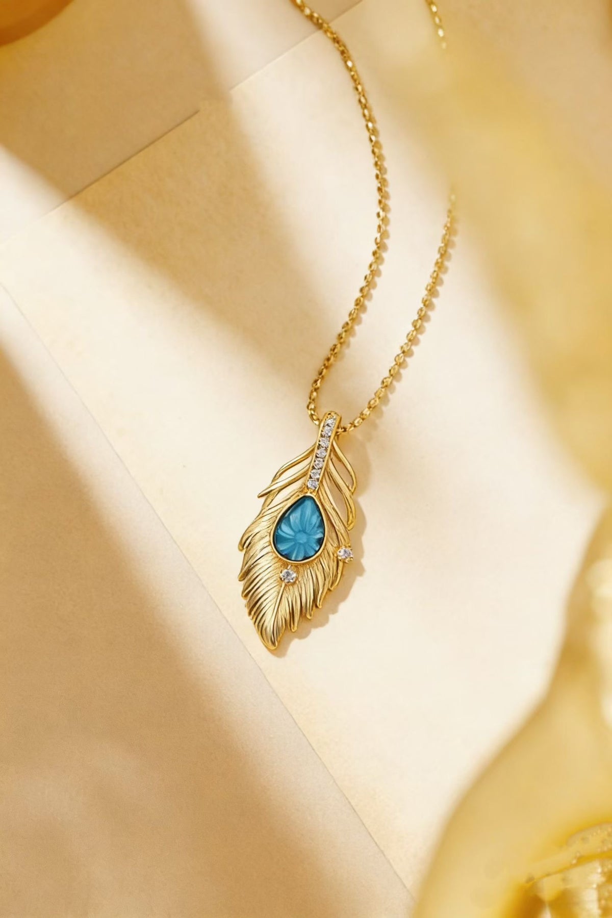 Phoenix Feather S925 turquoise pendant - handcrafted by Wudang artisans | Turquoise Princess
