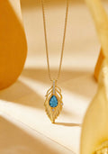 Phoenix Feather S925 turquoise pendant - handcrafted by Wudang artisans | Turquoise Princess