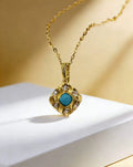 Golden River S925 turquoise pendant - handcrafted by Wudang artisans | Turquoise Princess